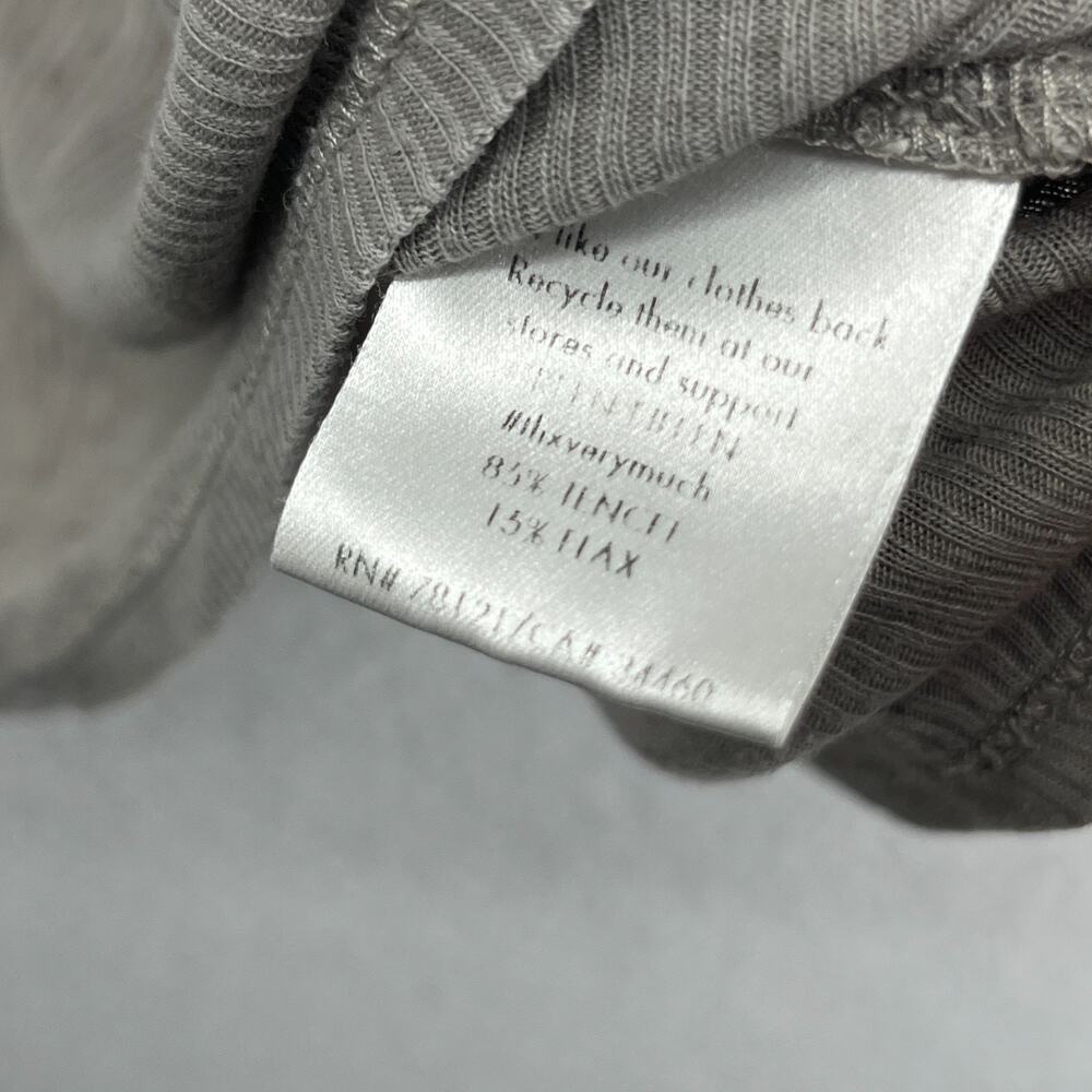 EILEEN FISHER Tank Top S Tencel Flax Ribbed Jersey Speckled Racerback Gray USA - Picture 9 of 12